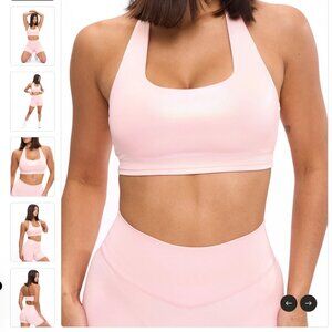 Buffbunny Revolution Halter Crop V2- Pink Holographic - Small